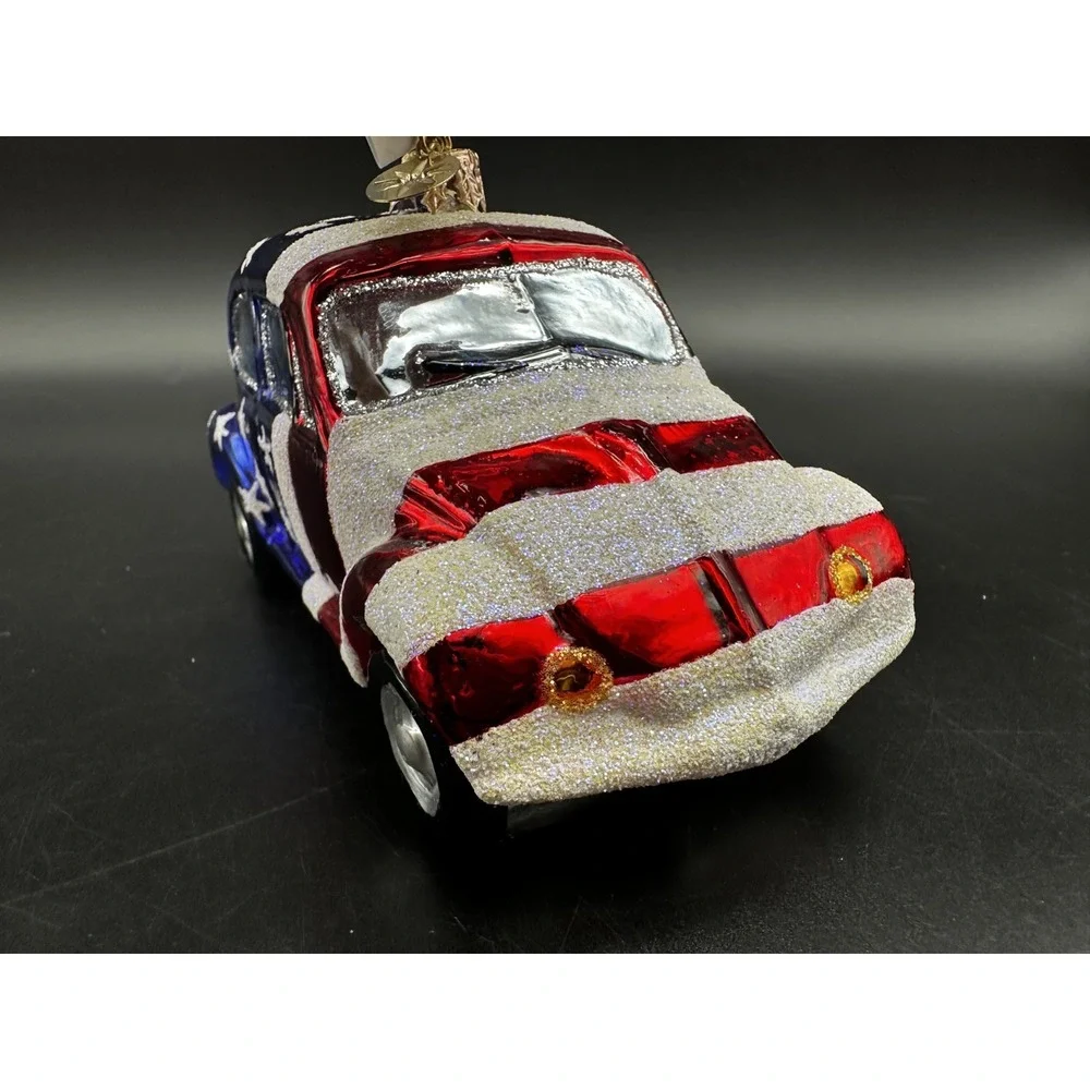 2000 Christopher Radko‎ Stars and Stripes VW Bug 00-177-2P Patriotic Ornament